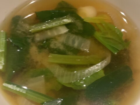 小松菜の味噌スープ